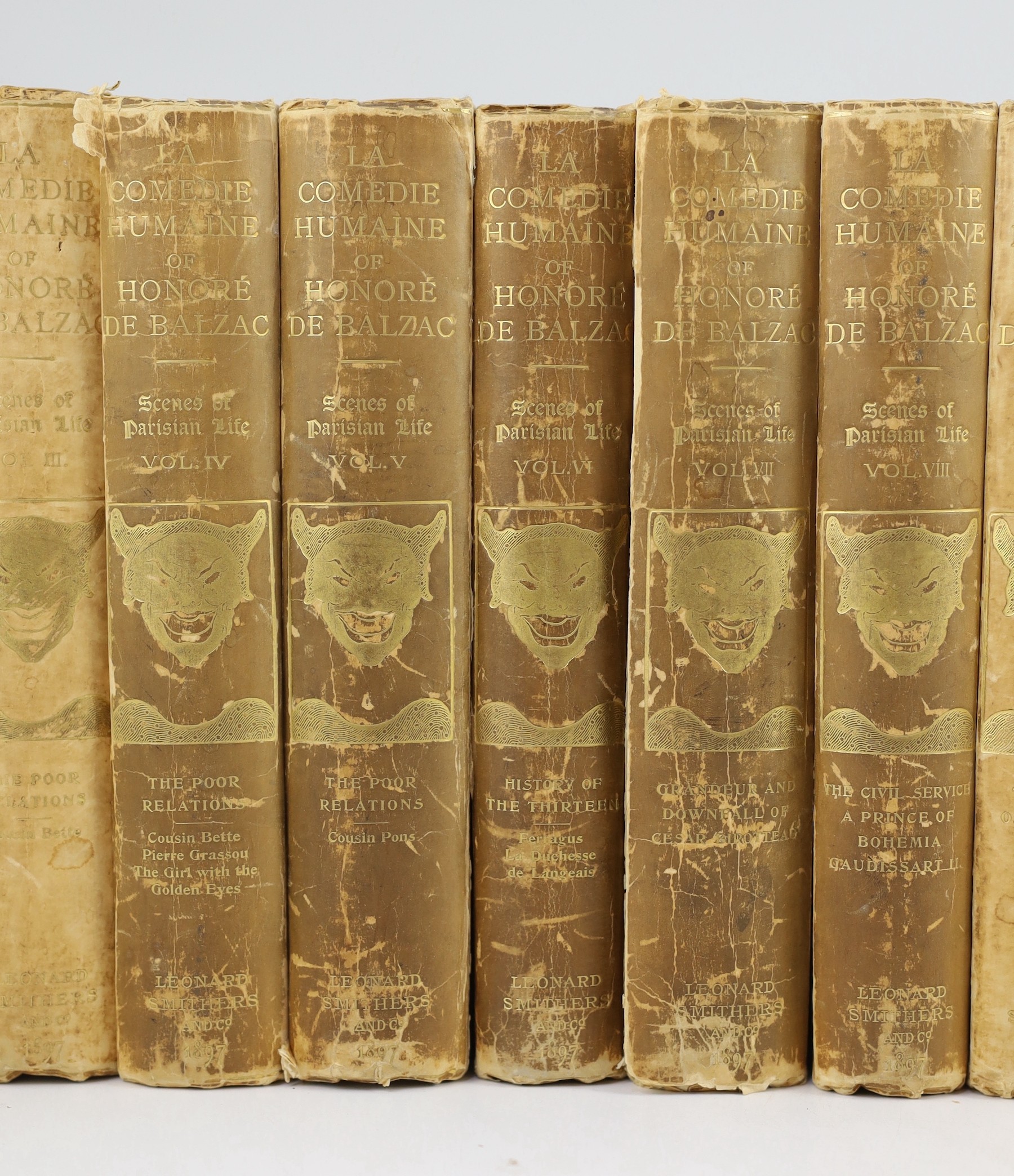 Balzac-Honore de - La Comedie Humaine ... (translated from the French) comprising: Scenes of Parisian Life (11 vols) & Scenes of Private Life (11 vols). Limited Editions. num. mounted plates (with captioned guards); publ